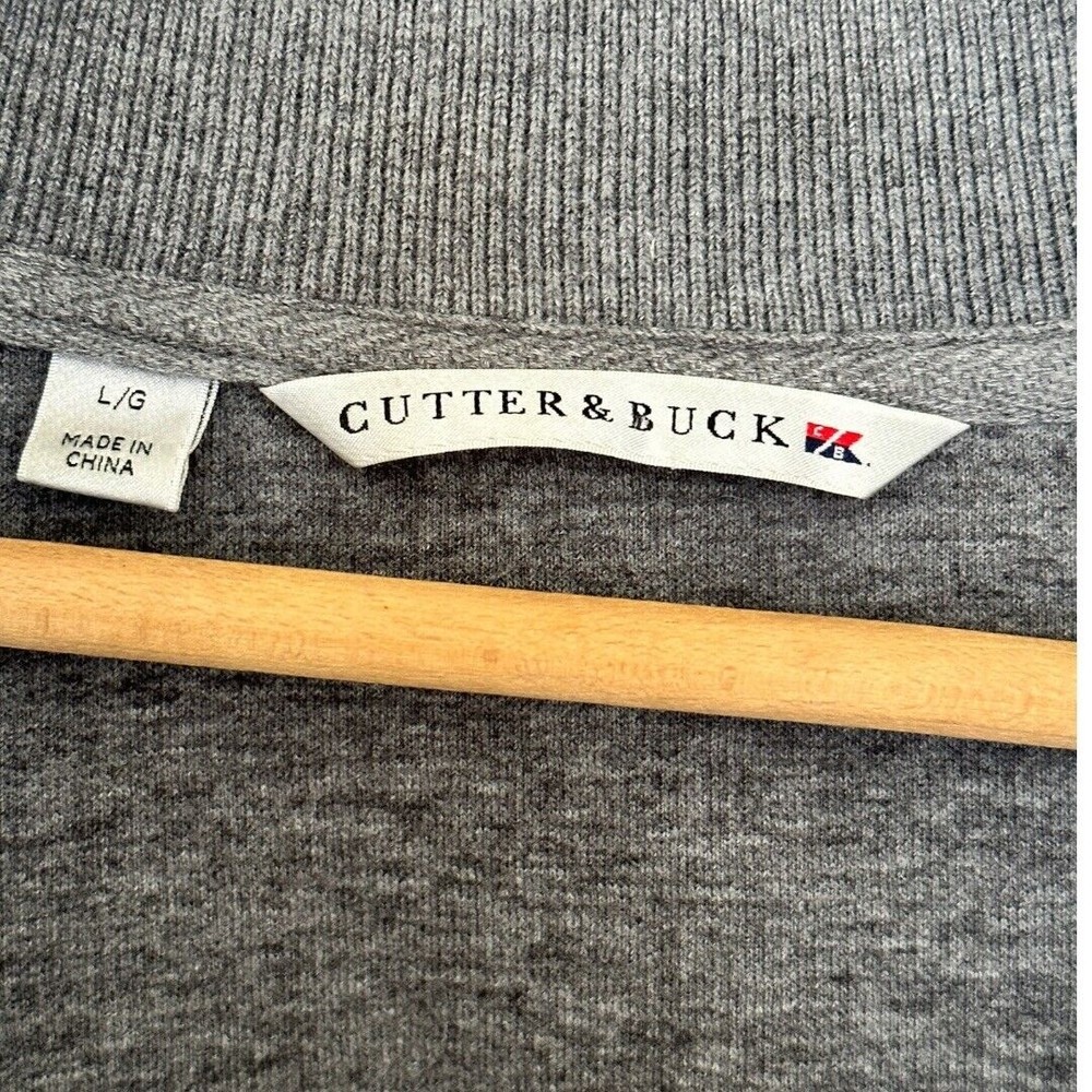 Cutter & Buck Sweater Men’s Size Large Gray 1/4 Zip Pullover 100% Cotton - Picture 8 of 11